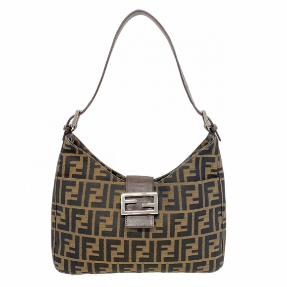 Fendi Zucca nylon canvas handbag in brown for women - Picture 1 of 12